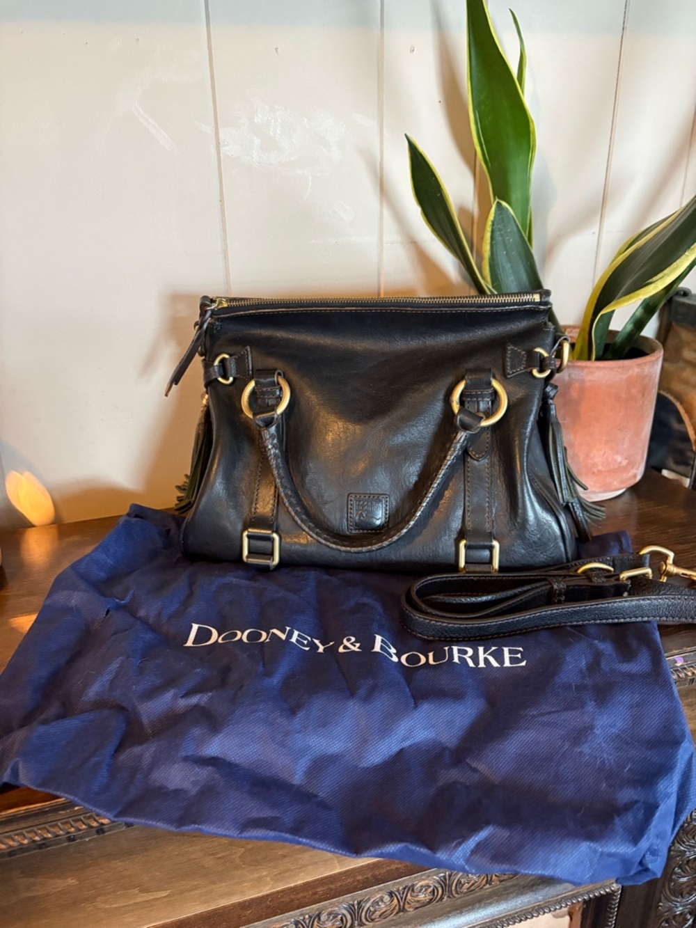 Dooney & Bourke Black Leather Florentine
